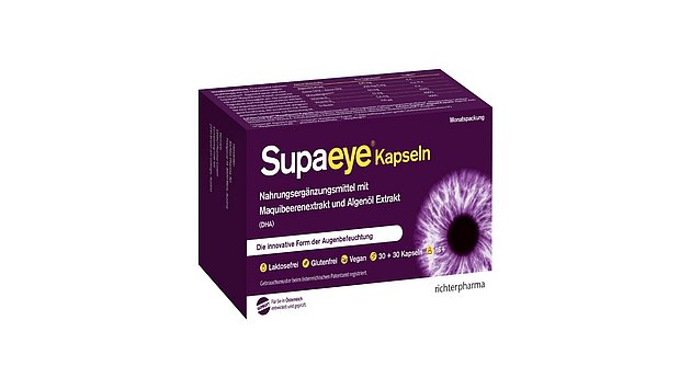 Schachtel Supaeye® Kapseln - die innovative Form der Augenbefeuchtung